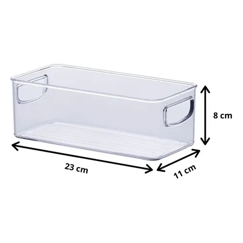 Organizador Dispensa/armário/cozinha/Geladeira Acrílico 23x11x8 cm - 2 Un