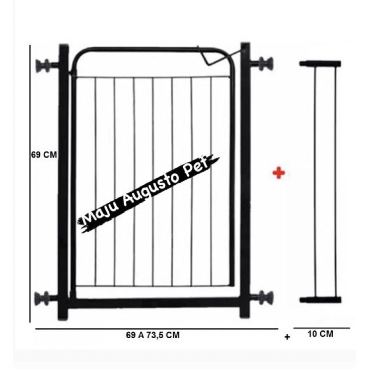 Portão Grade Proteção Pet 69 a 73,5